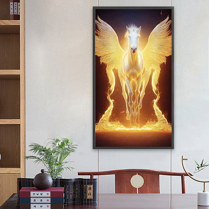 Flame Horse - Full Round Drill Diamond Painting 40*70CM