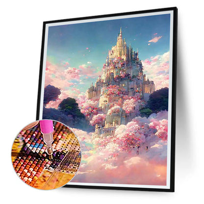 Flower Castle - Full Round Drill Diamond Painting 30*40CM