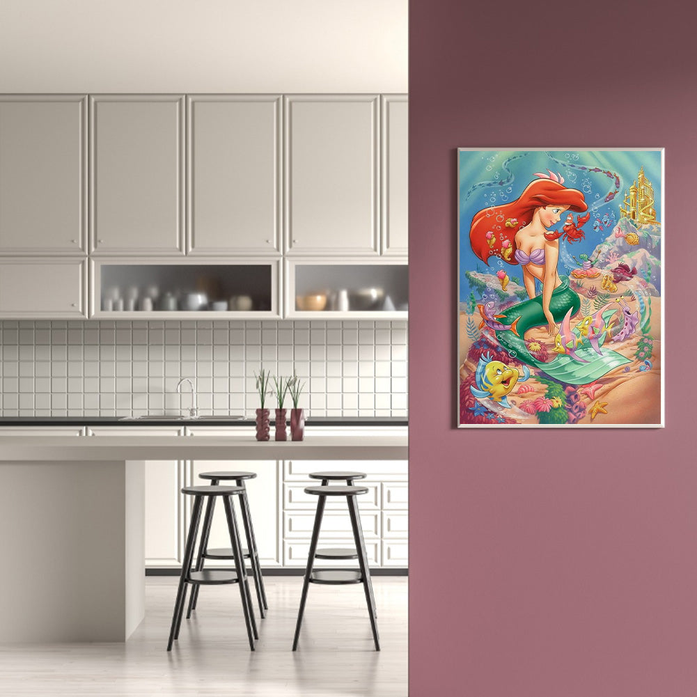 Ariel Mermaid - Full Round Drill Diamond Painting 40*50CM