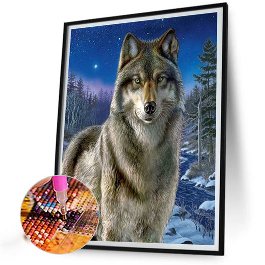 Snow Wolf - Full Square Drill Diamond Painting 40*50CM