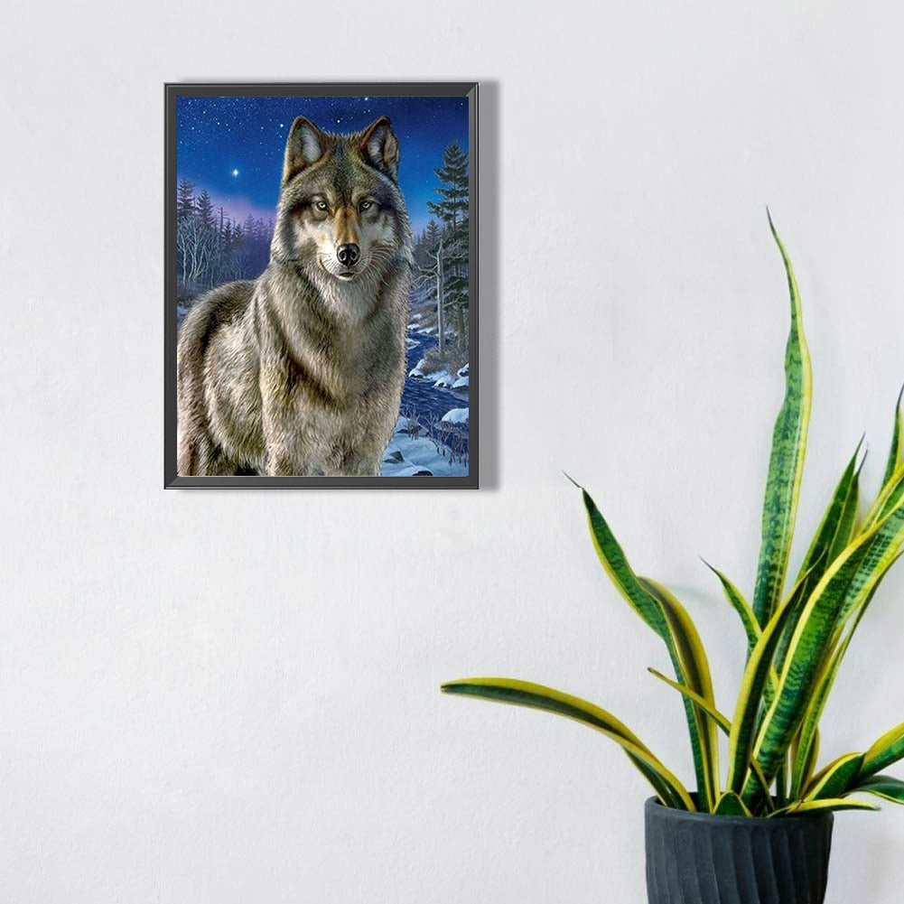 Snow Wolf - Full Square Drill Diamond Painting 40*50CM