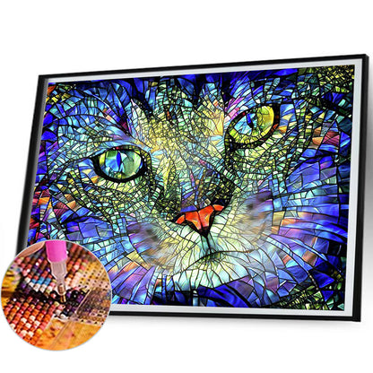 Glass Texture Cat - Full Square Drill Diamond Painting 60*50CM