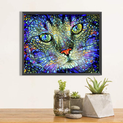 Glass Texture Cat - Full Square Drill Diamond Painting 60*50CM