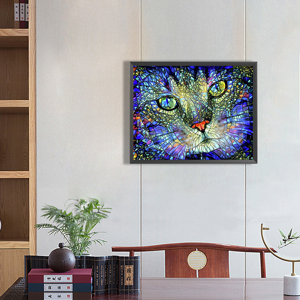 Glass Texture Cat - Full Square Drill Diamond Painting 60*50CM