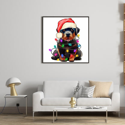 Christmas Puppy - Full Round Drill Diamond Painting 30*30CM