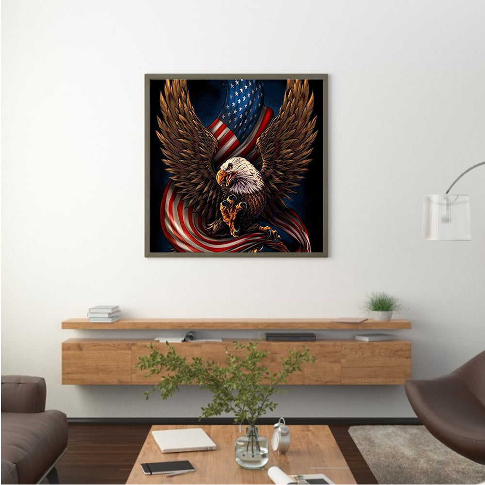 American Flag Eagle - Full Round Drill Diamond Painting 50*50CM