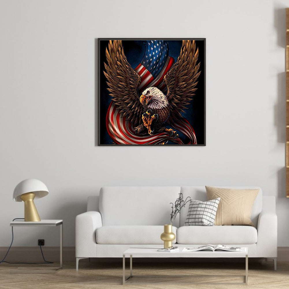 American Flag Eagle - Full Round Drill Diamond Painting 50*50CM