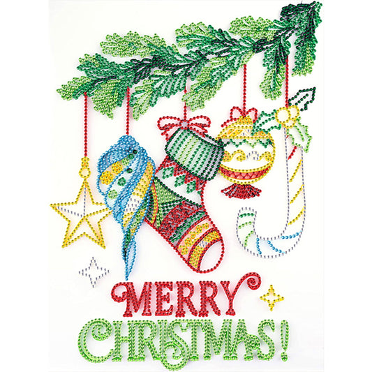 Christmas Stocking Decoration - Special Shaped Drill Diamond Painting 30*40CM