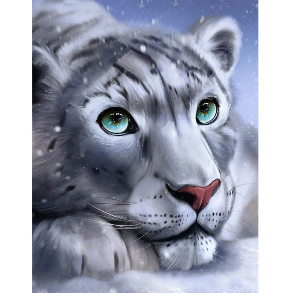 Snow Leopard - Full Round Drill Diamond Painting 30*40CM