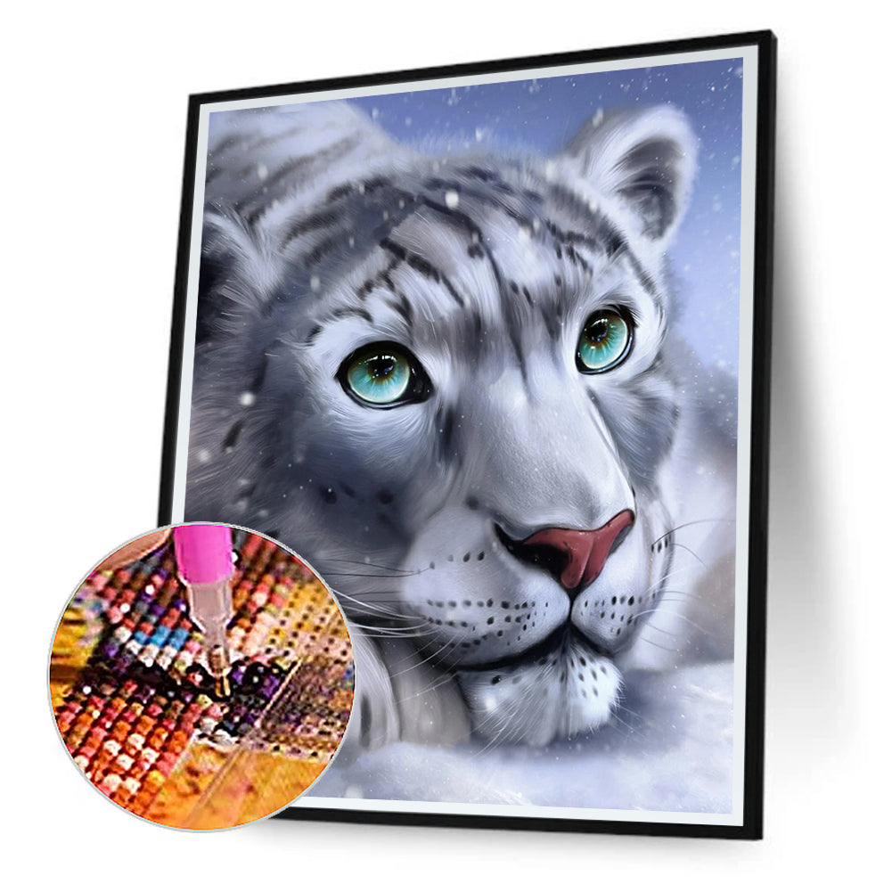 Snow Leopard - Full Round Drill Diamond Painting 30*40CM