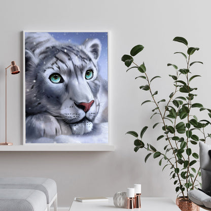 Snow Leopard - Full Round Drill Diamond Painting 30*40CM