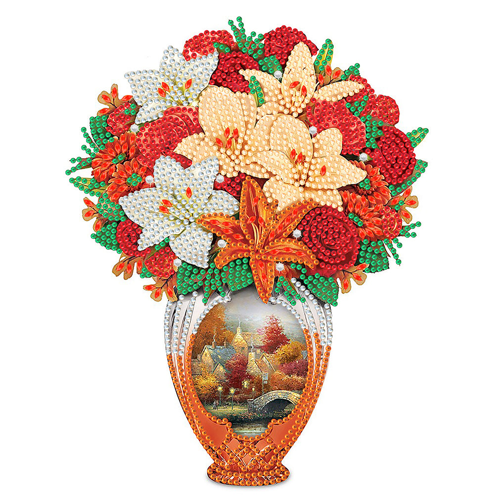 Exquisite Vase Bouquet - Special Shaped Drill Diamond Painting 30*30CM