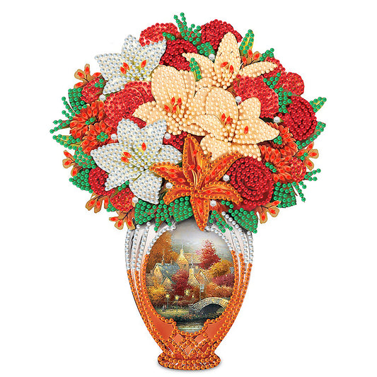 Exquisite Vase Bouquet - Special Shaped Drill Diamond Painting 30*30CM