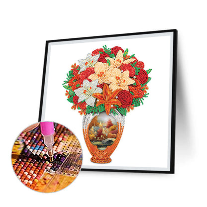 Exquisite Vase Bouquet - Special Shaped Drill Diamond Painting 30*30CM