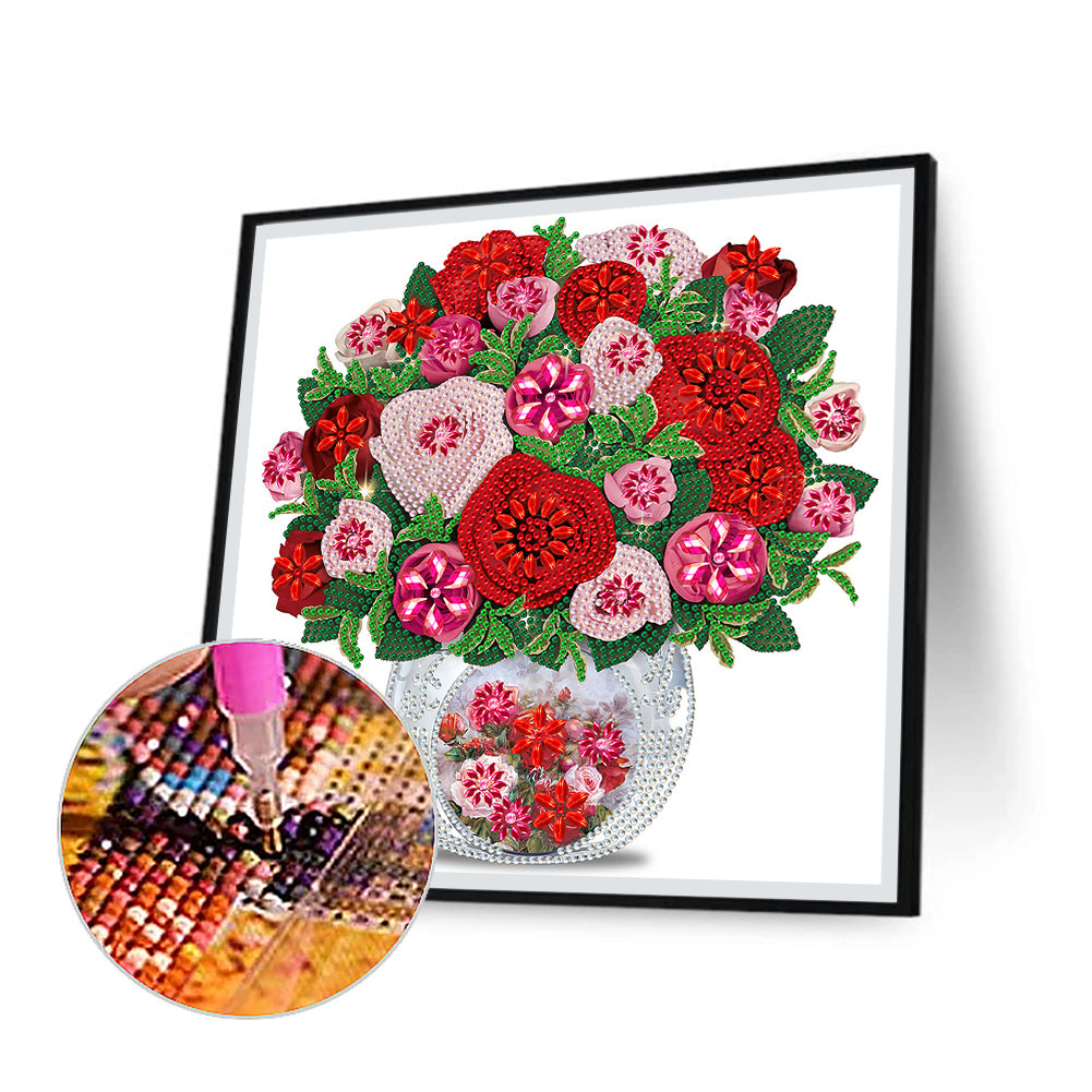 Exquisite Vase Bouquet - Special Shaped Drill Diamond Painting 30*30CM