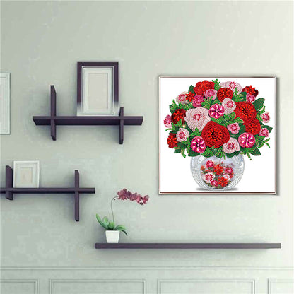 Exquisite Vase Bouquet - Special Shaped Drill Diamond Painting 30*30CM