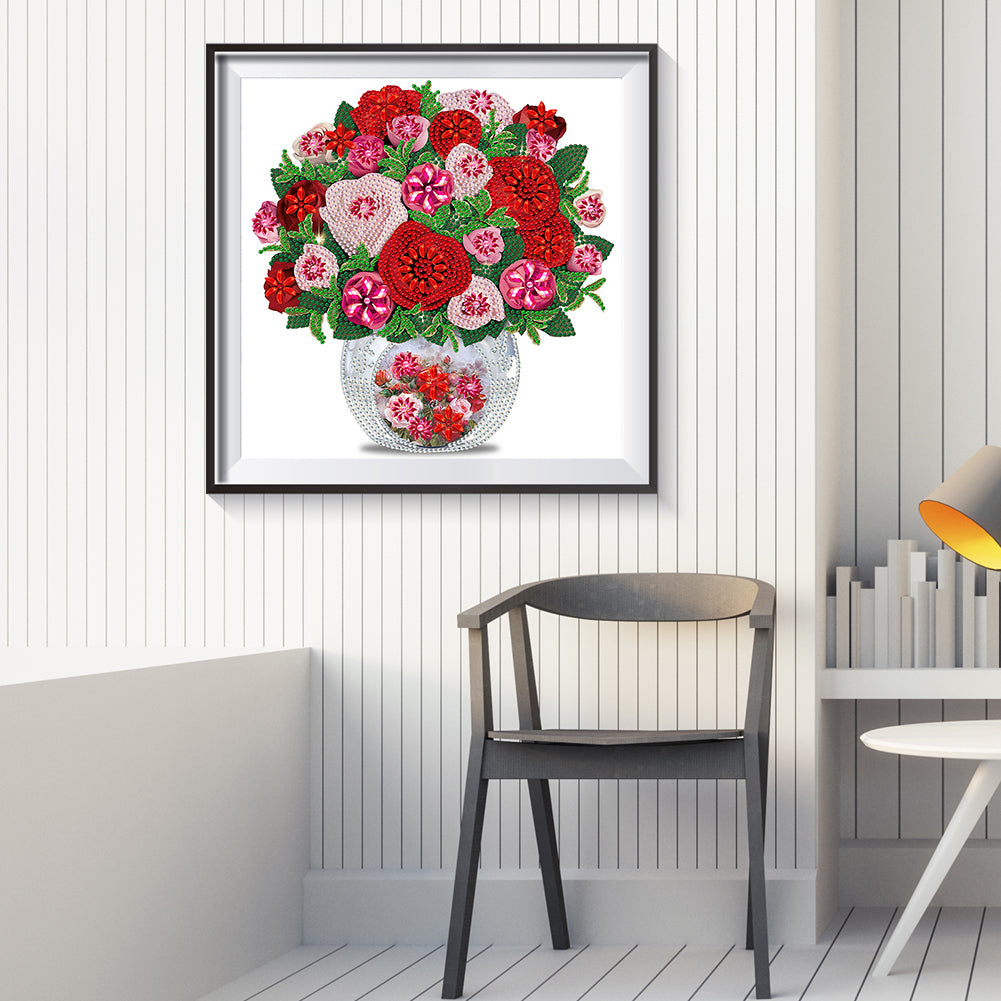 Exquisite Vase Bouquet - Special Shaped Drill Diamond Painting 30*30CM