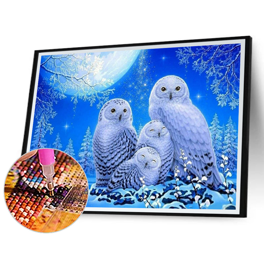 Snow Owl - Full Square Drill Diamond Painting 60*50CM