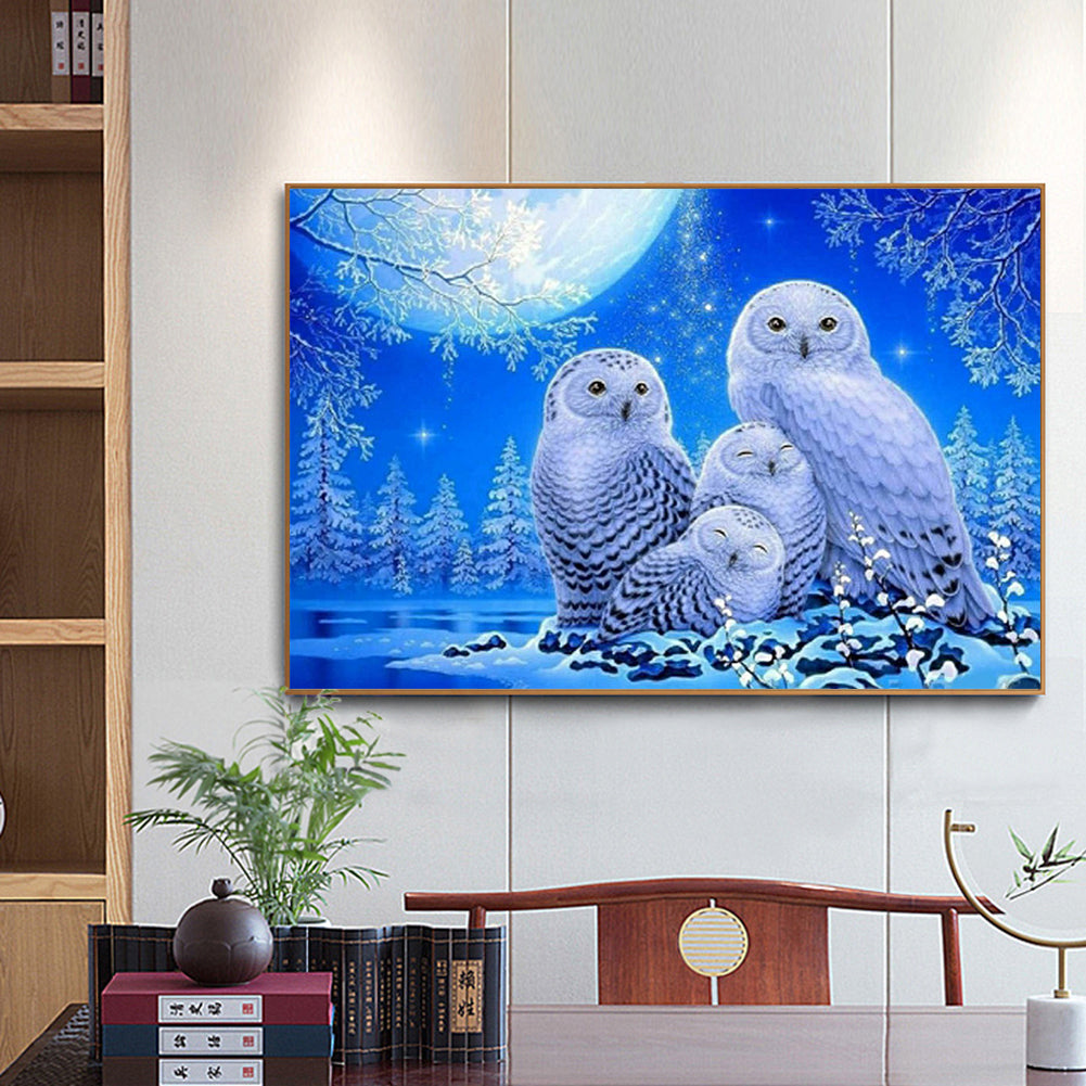 Snow Owl - Full Square Drill Diamond Painting 60*50CM