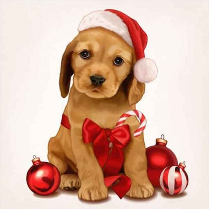 Christmas Puppy - Full Round Drill Diamond Painting 30*30CM