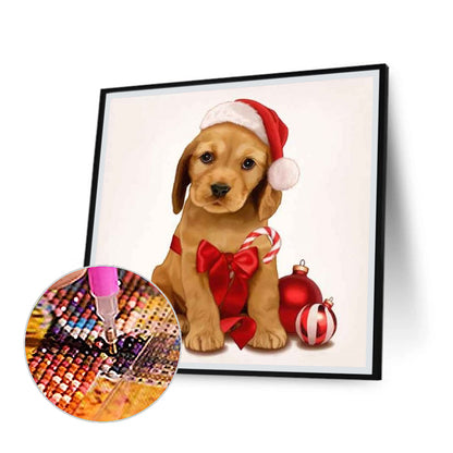 Christmas Puppy - Full Round Drill Diamond Painting 30*30CM