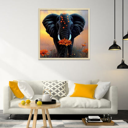 Black Elephant - Full Round Drill Diamond Painting 30*30CM