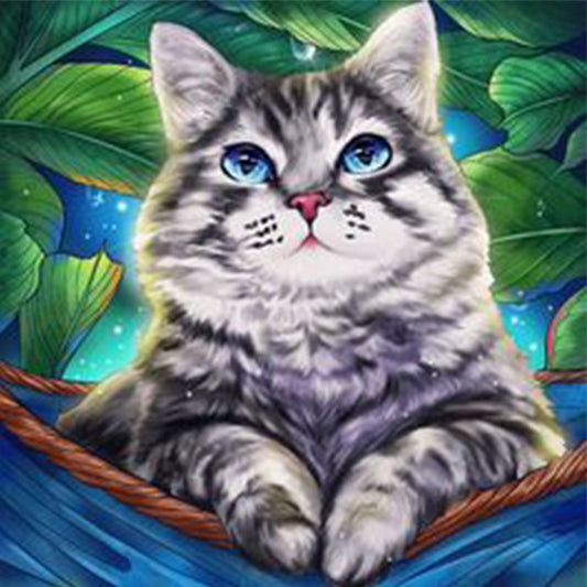 Chubby Cat - Full Round Drill Diamond Painting 30*30CM