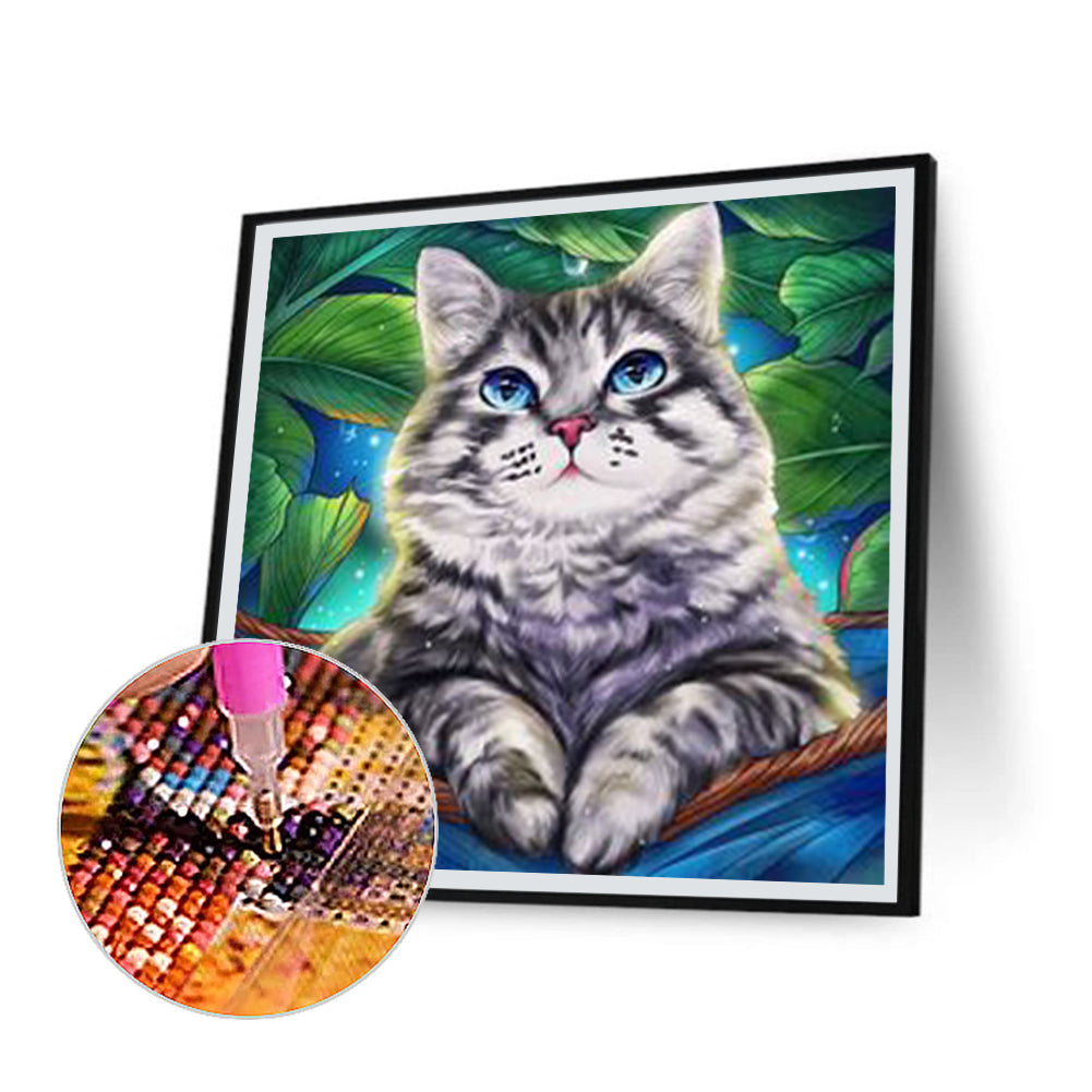 Chubby Cat - Full Round Drill Diamond Painting 30*30CM