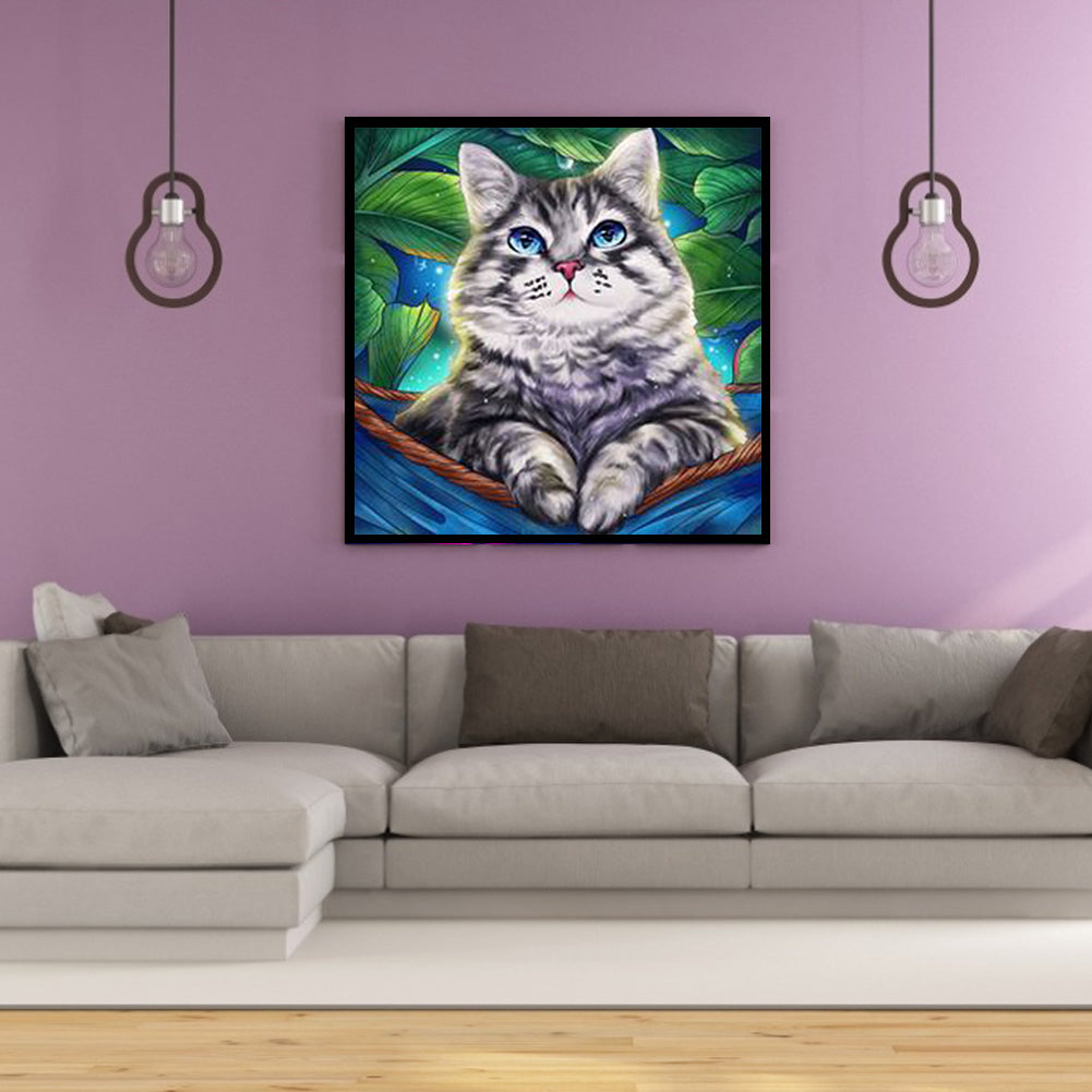 Chubby Cat - Full Round Drill Diamond Painting 30*30CM