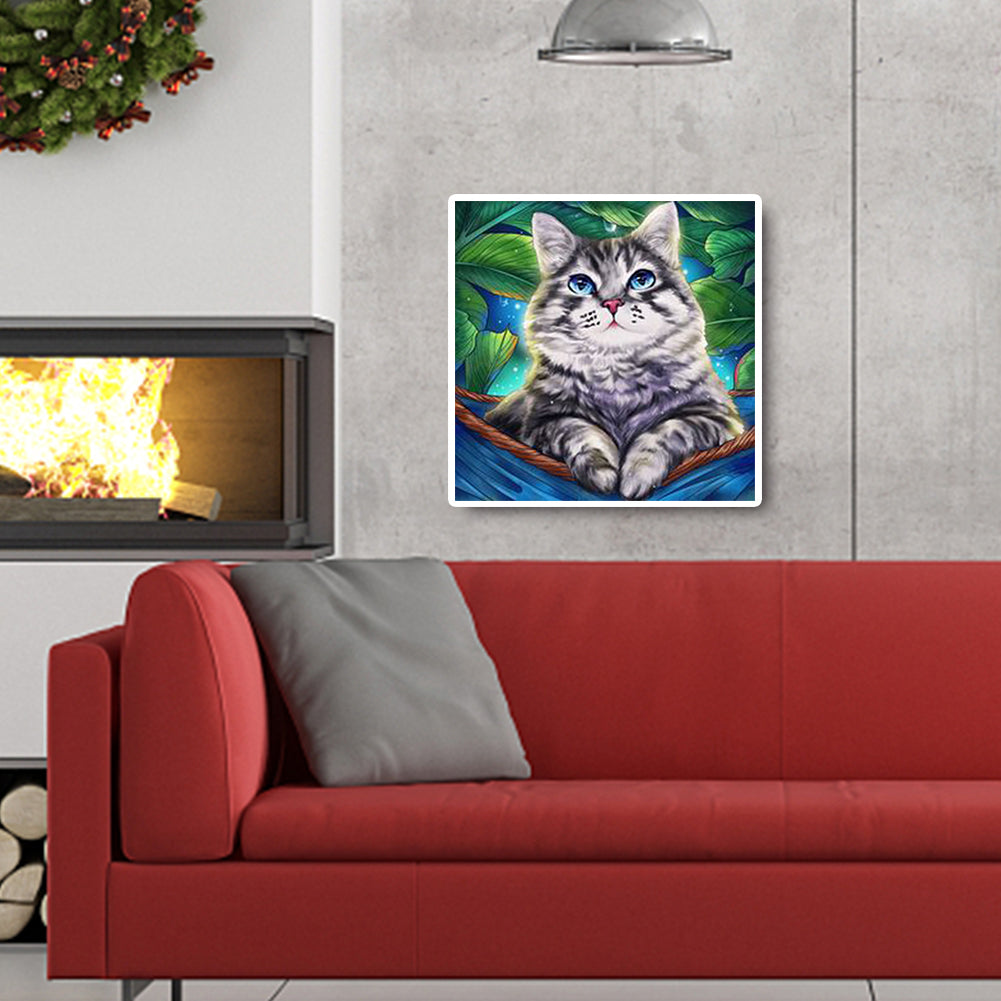 Chubby Cat - Full Round Drill Diamond Painting 30*30CM