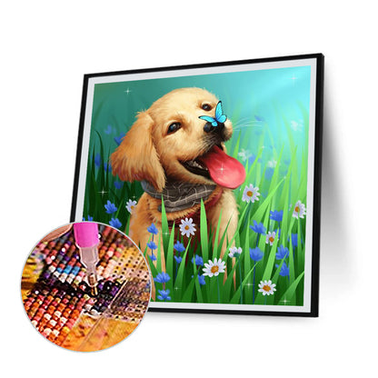 Garden Puppy - Full Round Drill Diamond Painting 30*30CM