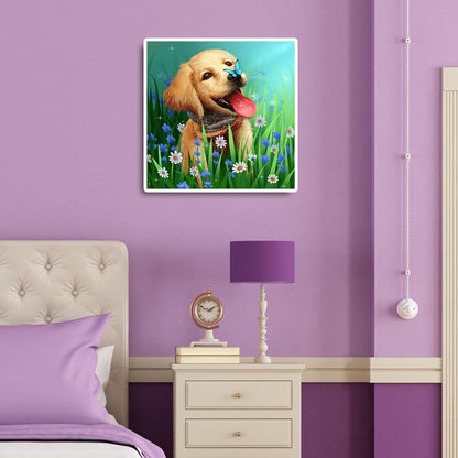 Garden Puppy - Full Round Drill Diamond Painting 30*30CM