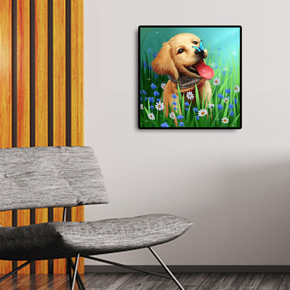 Garden Puppy - Full Round Drill Diamond Painting 30*30CM