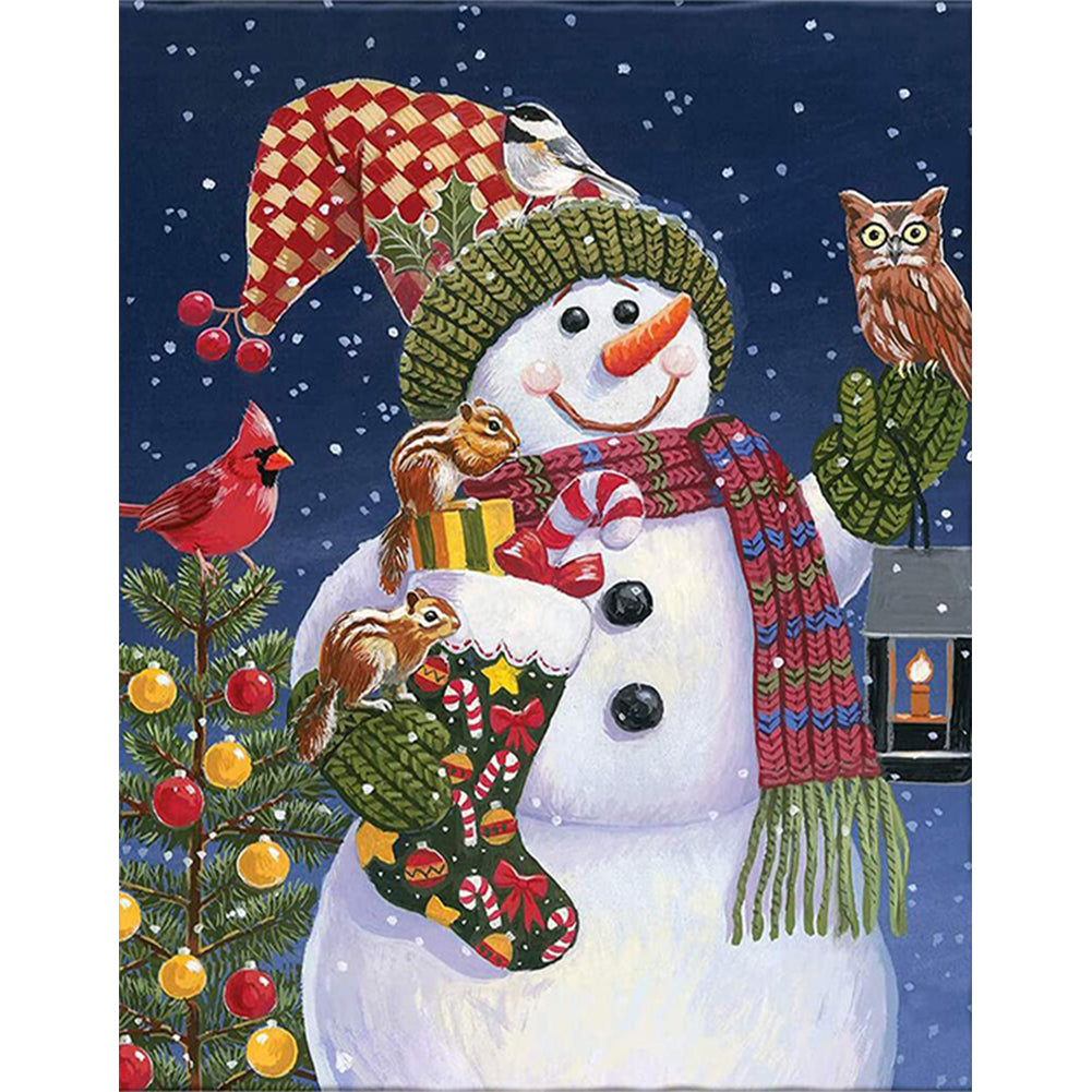 Snowman - Full Round Drill Diamond Painting 50*60CM