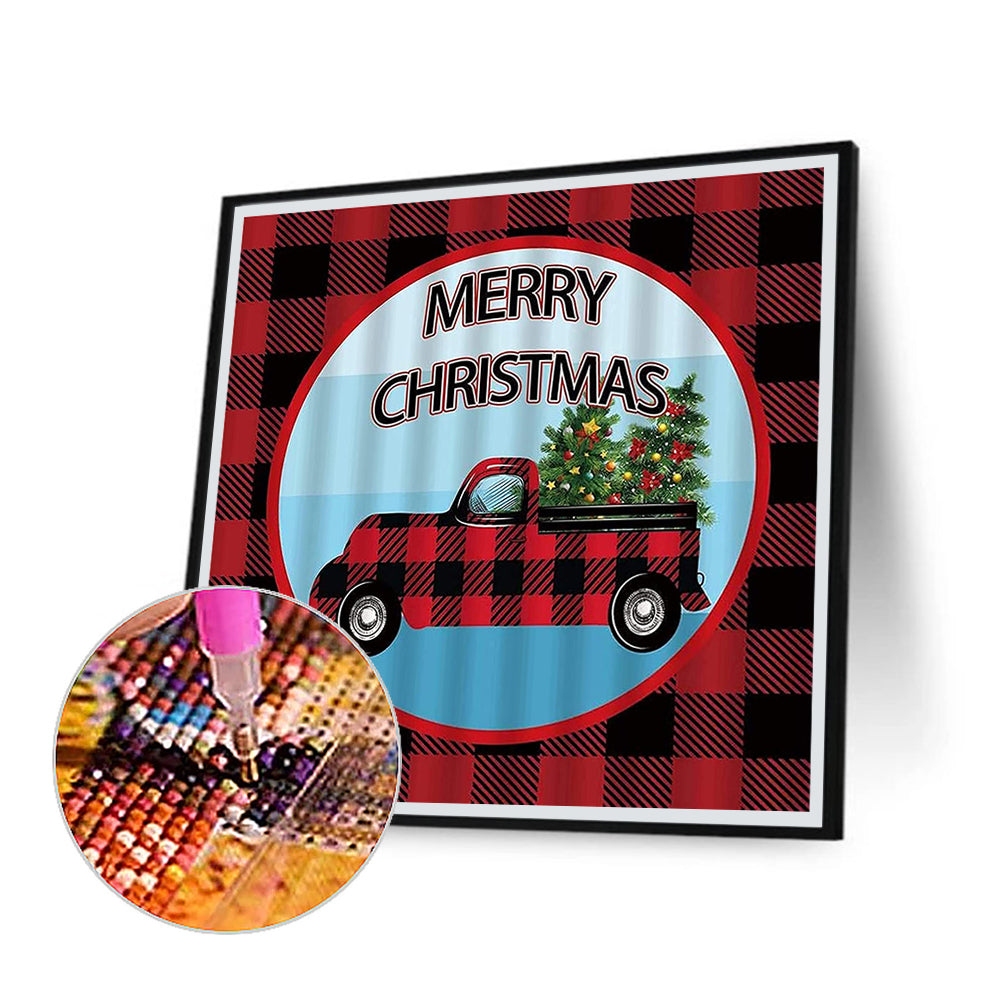 Christmas Car - Full Round Drill Diamond Painting 30*30CM