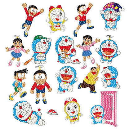 2pcs Gem Sticker Cute DIY Stickers Cartoon Character for Kids Adult Gift Rewards