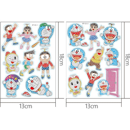 2pcs Gem Sticker Cute DIY Stickers Cartoon Character for Kids Adult Gift Rewards