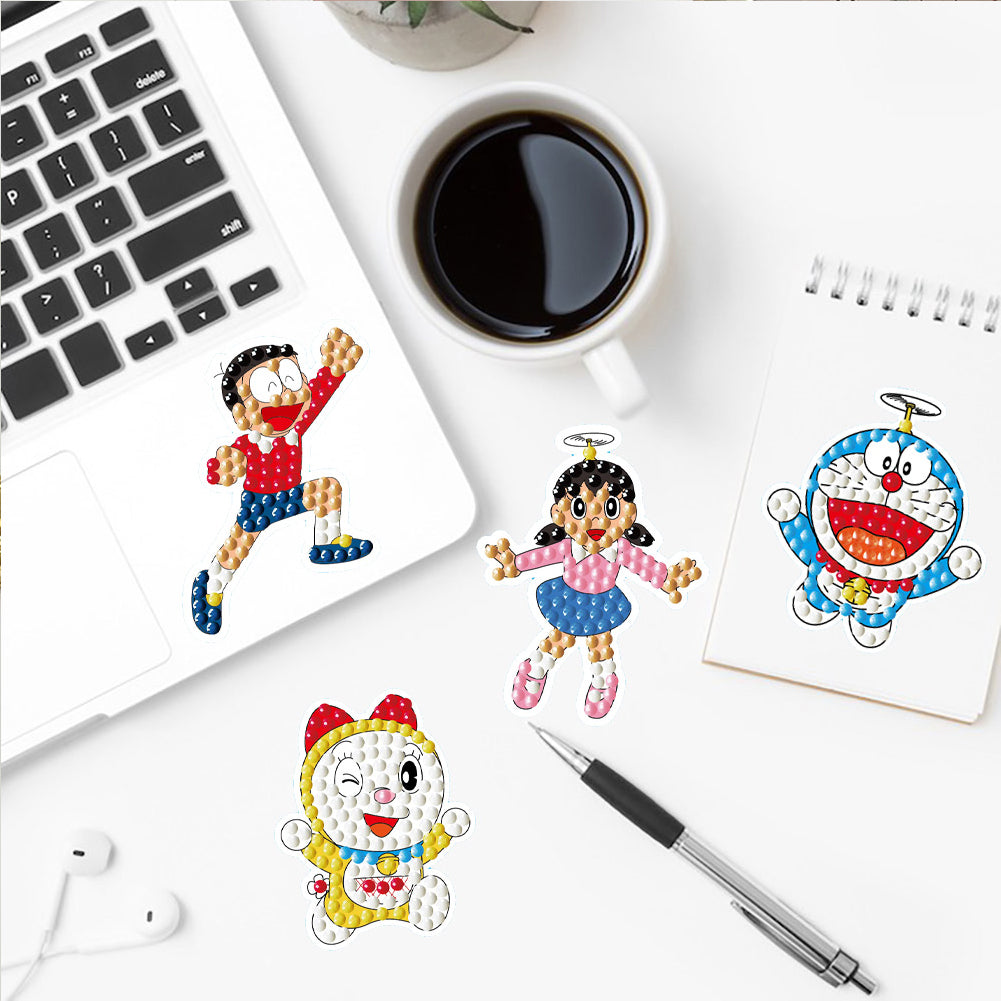 2pcs Gem Sticker Cute DIY Stickers Cartoon Character for Kids Adult Gift Rewards