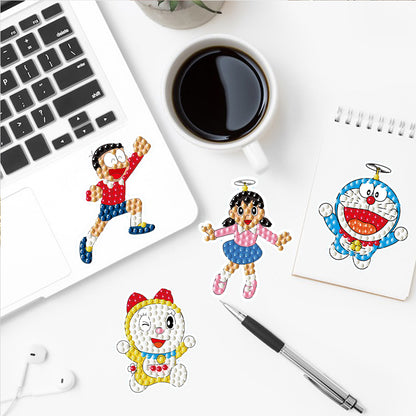 2pcs Gem Sticker Cute DIY Stickers Cartoon Character for Kids Adult Gift Rewards