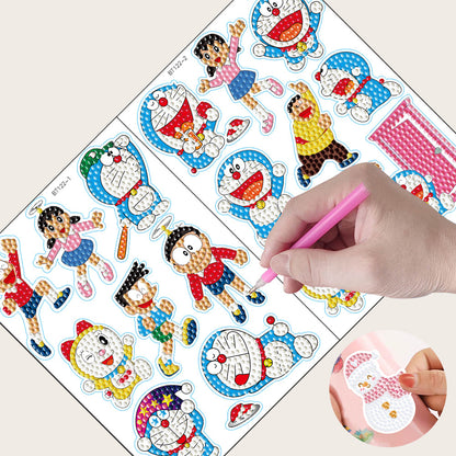 2pcs Gem Sticker Cute DIY Stickers Cartoon Character for Kids Adult Gift Rewards