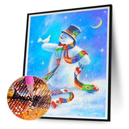 Winter Snowman - Full Round Drill Diamond Painting 30*40CM