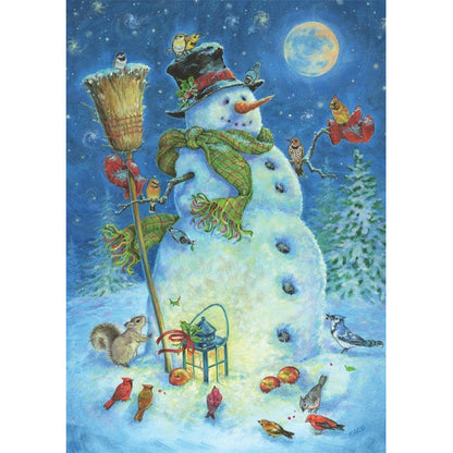 Winter Snowman - Full Round Drill Diamond Painting 30*40CM