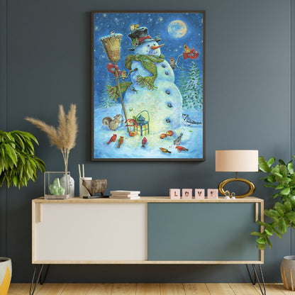 Winter Snowman - Full Round Drill Diamond Painting 30*40CM