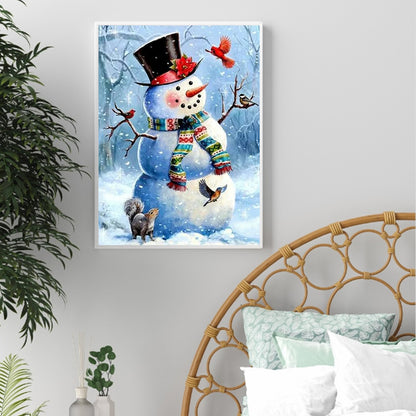 Winter Snowman - Full Round Drill Diamond Painting 30*40CM