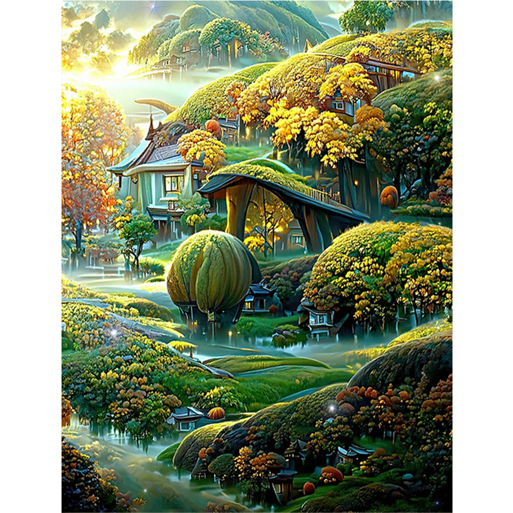 Dream Green Garden - Full Round Drill Diamond Painting 30*40CM