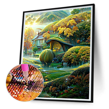 Dream Green Garden - Full Round Drill Diamond Painting 30*40CM