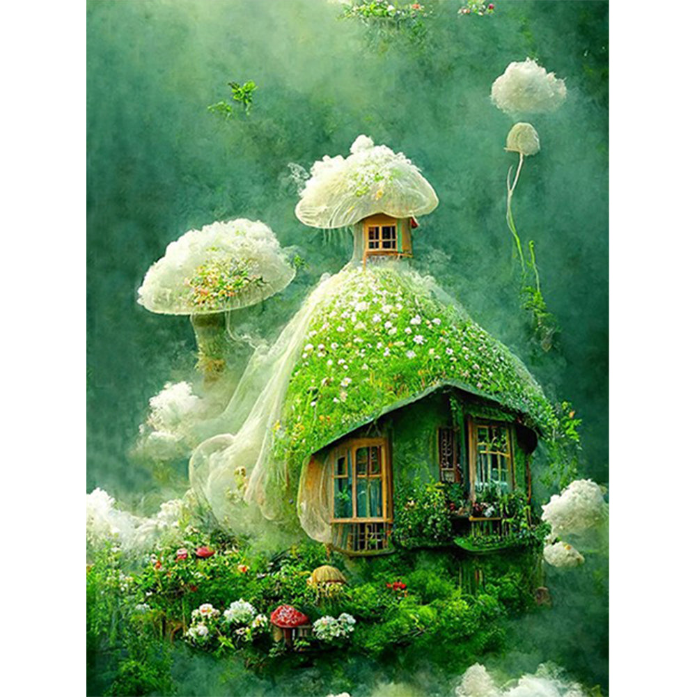 Mushroom Hut - Full Round Drill Diamond Painting 40*50CM