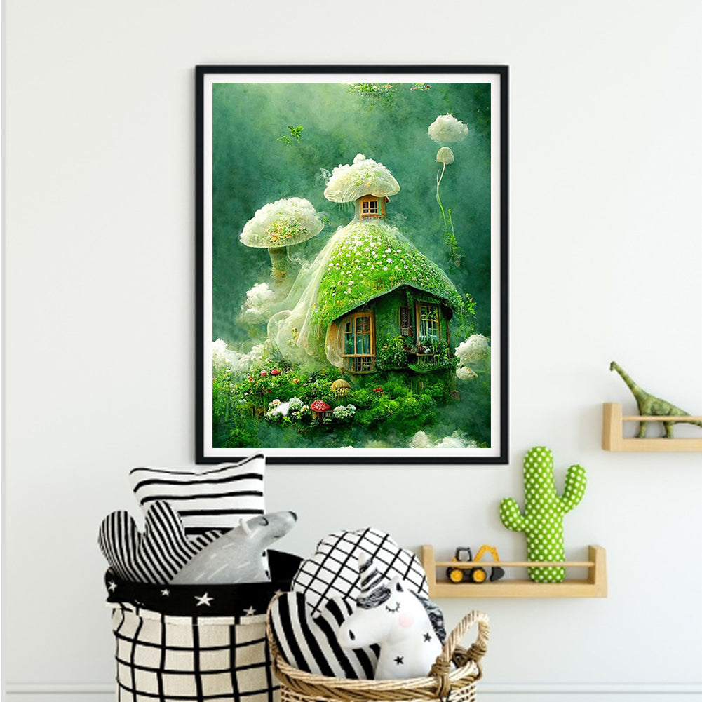 Mushroom Hut - Full Round Drill Diamond Painting 40*50CM