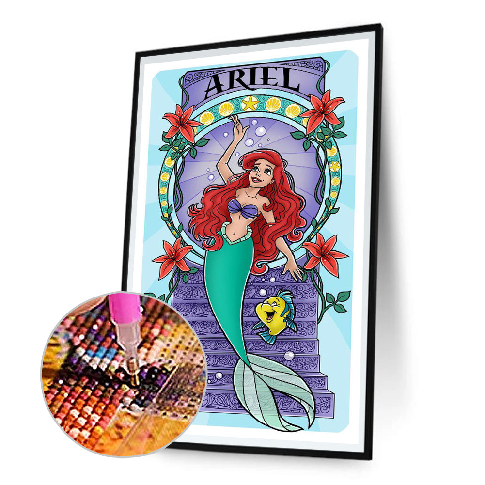 Mermaid Ariel - Full Round Drill Diamond Painting 40*70CM