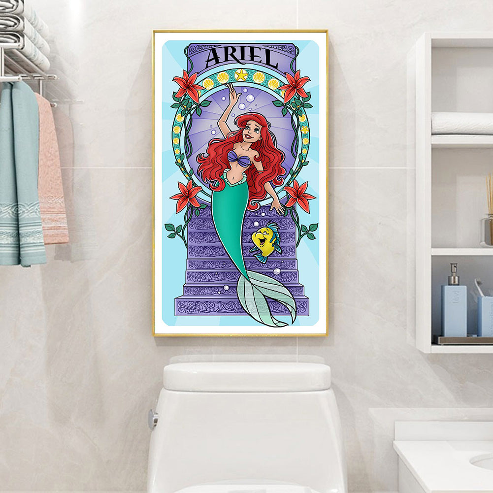 Mermaid Ariel - Full Round Drill Diamond Painting 40*70CM